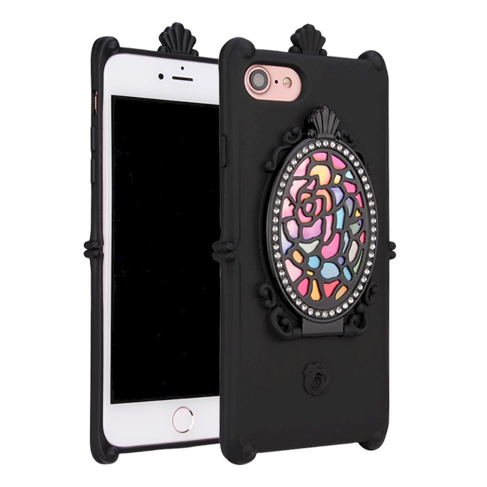 iPhone 7 Rose Diamond MIRROR Case (Black)